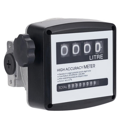 FM-120 4 Digital Fuel Oil Flow Meter 20-120L/Min Diesel Petrol Flow Counter High Accuracy Digital Liquid Flow Measuring Tool